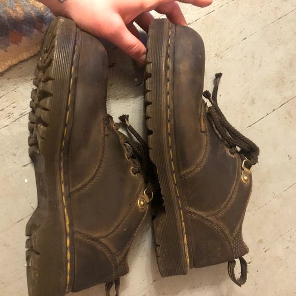 Dr Martins Reeder Brown Leather Lace-up Utility Shoe Steel Toe - Picture 4 of 8